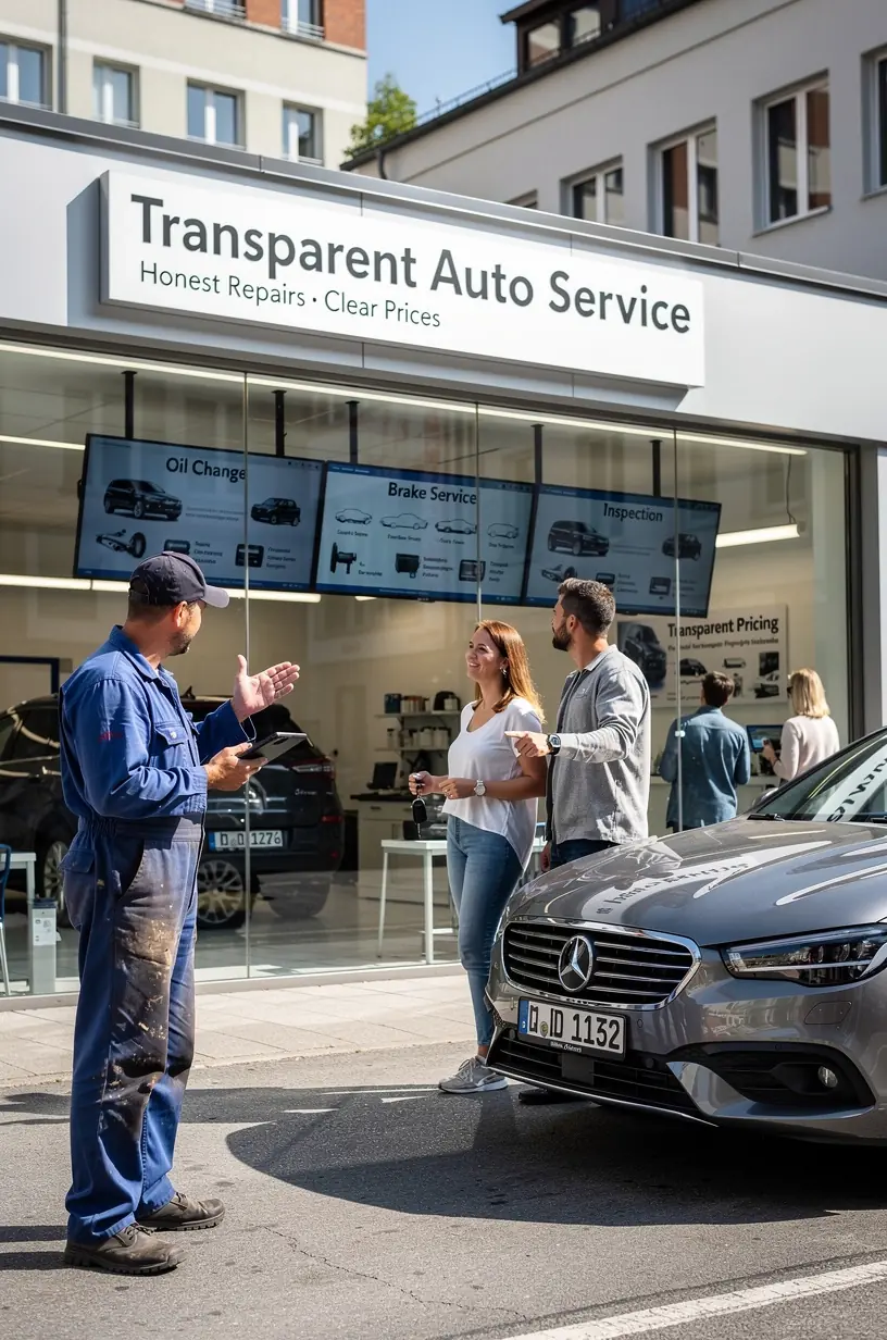 Fahrzeugbesitzer erhält detaillierten Kostenvoranschlag per E-Mail ohne versteckte Gebühren.